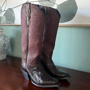 Tony Lama ostrich and leather boots